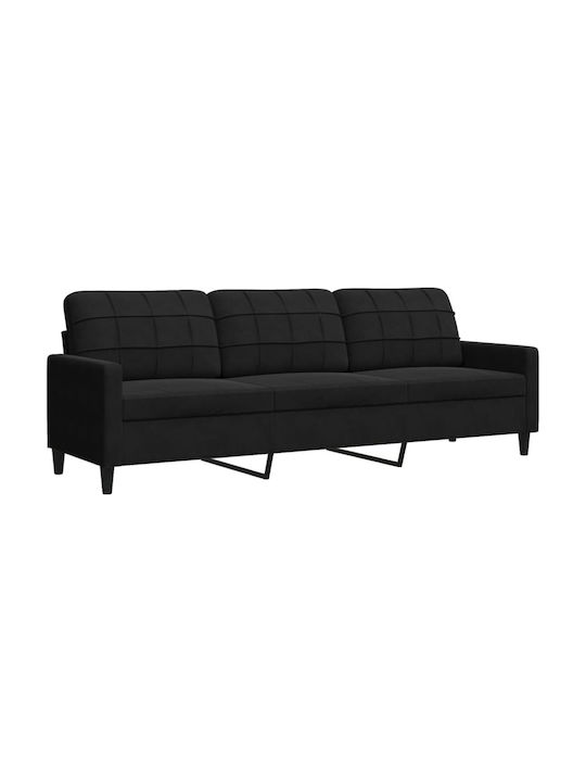 Living Room Furniture Set 2 seater & 2 seater & Armchair Black