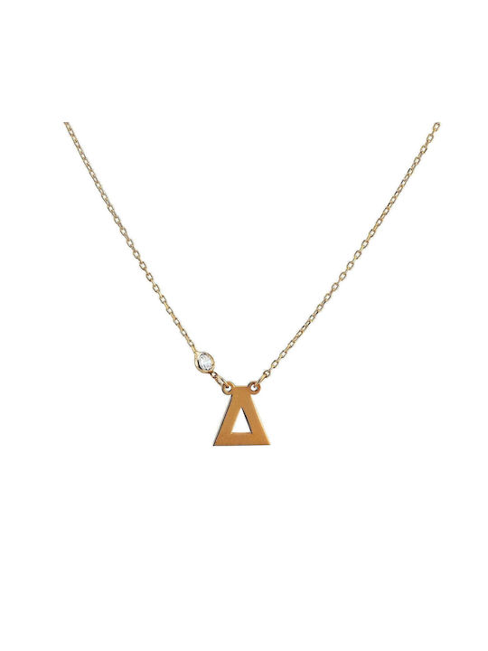 Goldsmith Necklace Monogram from Pink Gold Plated Silver with Zircon