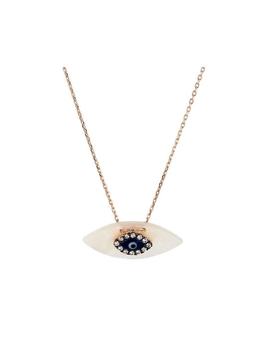 Goldsmith Necklace Eye from Pink Gold Plated Silver