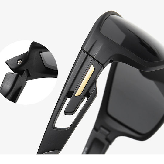 Techsuit Γυαλιά Ποδηλασίας 201910 με Μαύρο Σκελετό και Polarized Φακούς