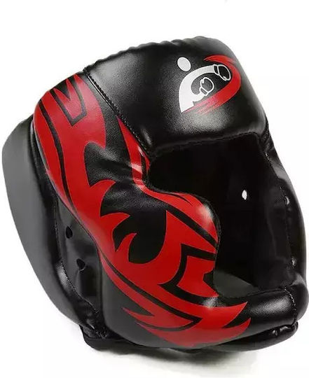 556717 Adult Open Face Boxing Headgear Synthetic Leather Black