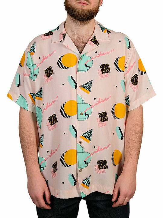 The Dudes Hawaiin Men's Shirt with Short Sleeves Regular Fit Pink