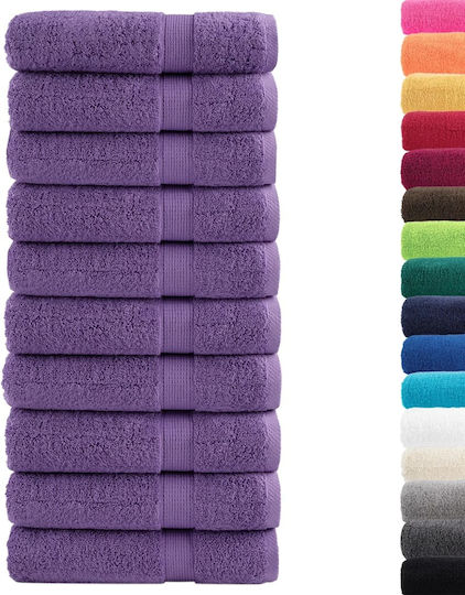vidaXL Set 10 Hotel Bathroom Towels 150x100 cm 600gsm Purple