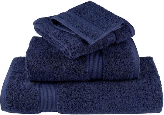 vidaXL Set 10 Prosoape de Piscina Hotel 200x100 cm Albastru Greutate 600gsm