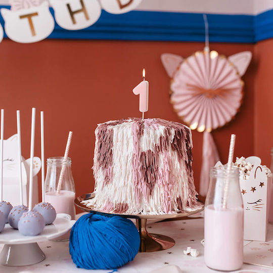 PartyDeco Birthday Candle Number in Pink Color SCU10-1-081J