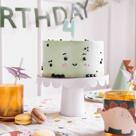 PartyDeco Birthday Candle Number "4" in Green Color SCU10-4-001J