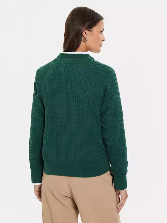 Tommy Hilfiger Cable Women's Sweater Cotton Green