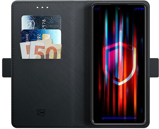 3MK Wallet Δερματίνης / Tempered Glass Μαύρο (Oppo Reno10 Pro)