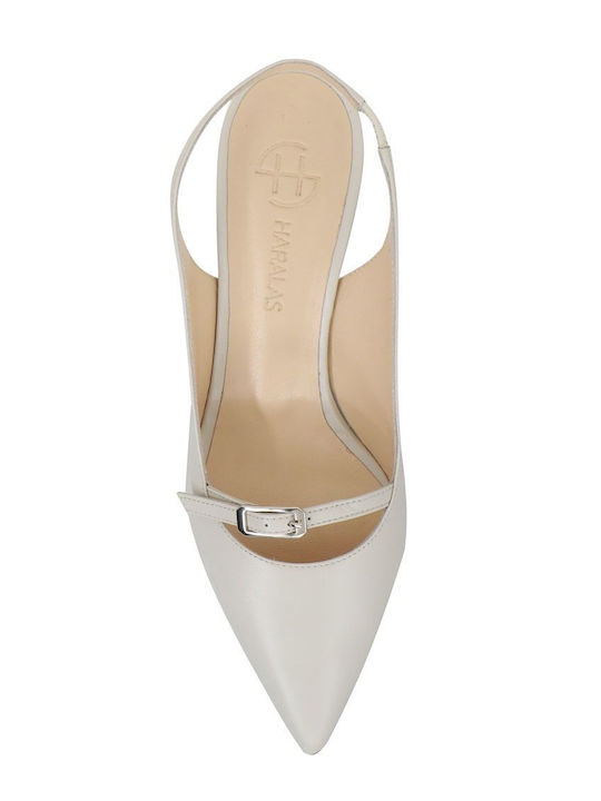 Leder Pumps Ecru