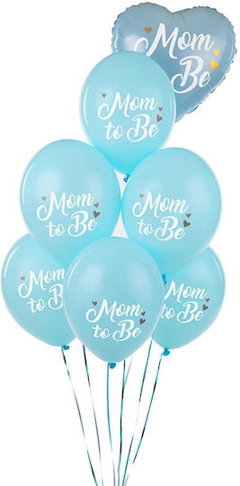 Set of 6 Balloons Latex Blue 30cm