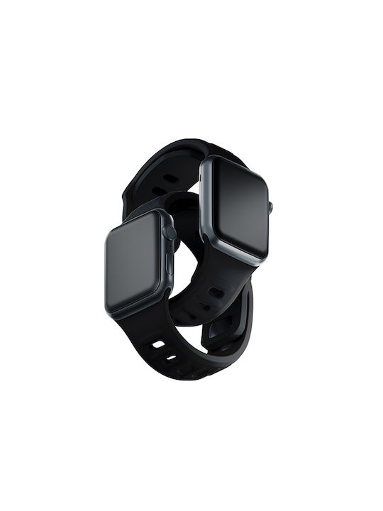 3MK Curea Silicon cu Pin Negru (Apple Watch 38/40/41/42mm)