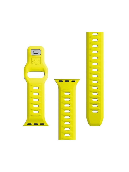 3MK Curea Silicon cu Pin Galben (Apple Watch 44/45/46mm/Ultra 49mm)