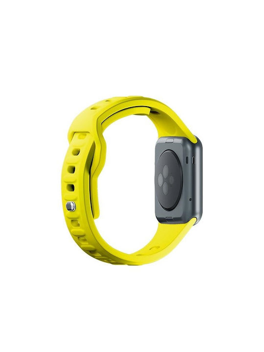 3MK Curea Silicon cu Pin Galben (Apple Watch 44/45/46mm/Ultra 49mm)