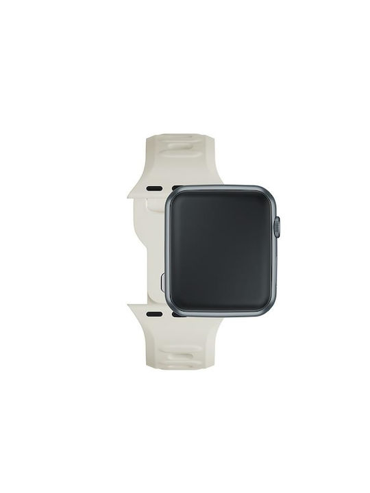 3MK Каишка Силикон с Pin Бежов (Apple Watch 38/40/41/42mm)