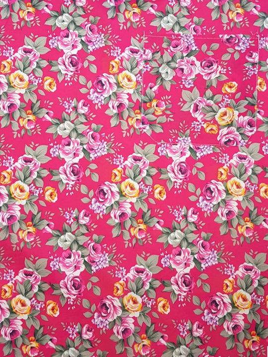 Maroon Flowers Αδιάβροχη Ποδιά Κουζίνας Ροζ 77x62cm
