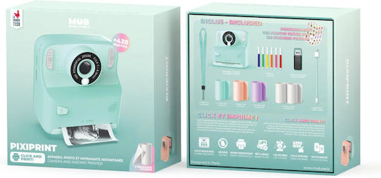 Mobility On Board PixiPrint - Click & Print Παιδική Φωτογραφική Μηχανή με Θερμική Εκτύπωση Τιρκουάζ
