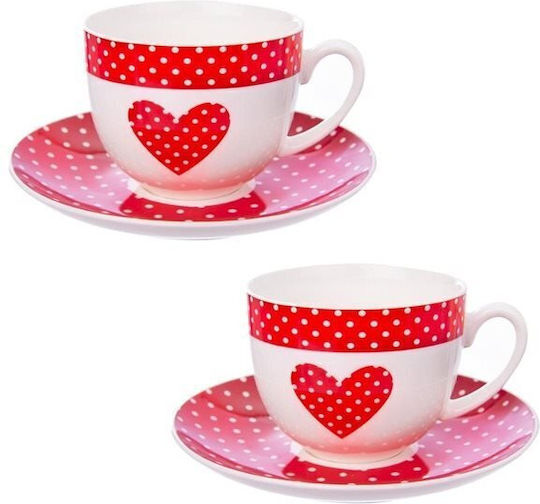 Orion Set Tassen Kaffee aus Porzellan Weiß 280ml 2Stück