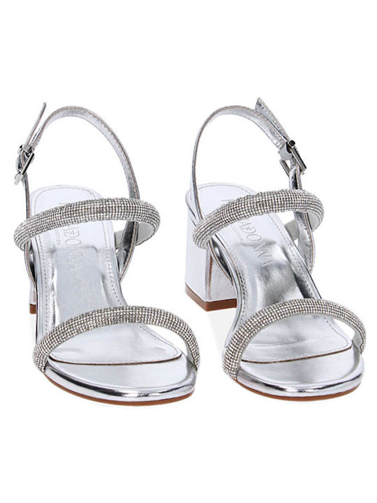 Primadonna Damen Sandalen mit mittlerem Absatz in Silber Farbe