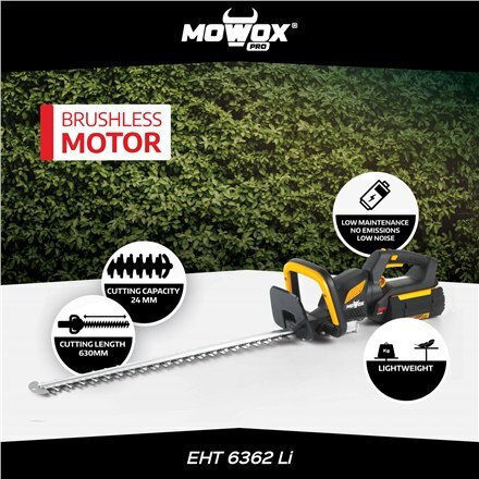 Mowox Μπορντουροψάλιδο Μπαταρίας 62V με Μήκος Λάμας 63cm Solo