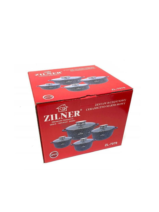 Zilner Zilner Töpfe Set aus Aluminiumguss mit Antihaftbeschichtung 8-teilig