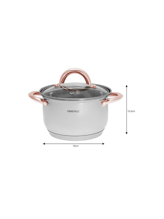 KING Hoff Pots Set Made of Stainless Steel Inox Copper with Non-Stick Interior Coating 5 Pieces