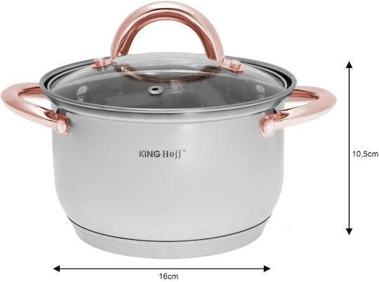 KING Hoff KING Hoff Töpfe Set aus Rostfreiem Stahl Inox / Kupfer mit Antihaftbeschichtung 5 Töpfe