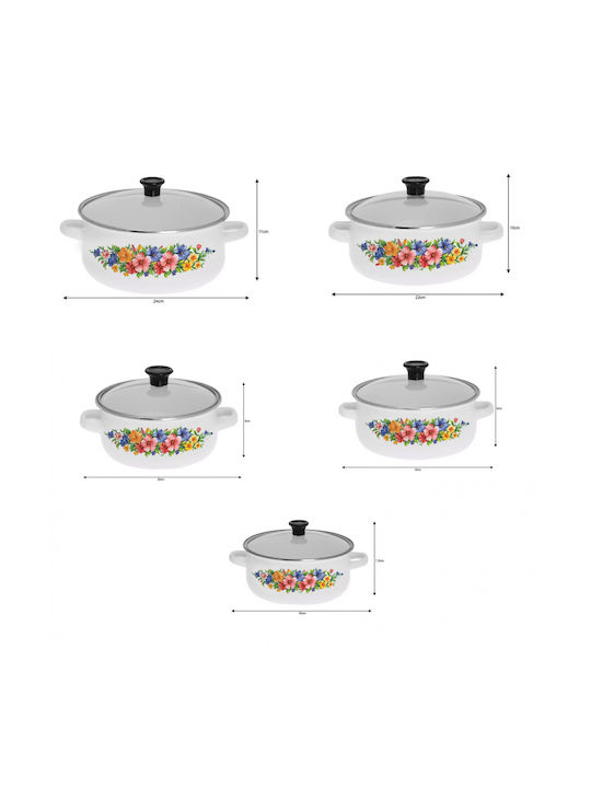 Klausberg Klausberg Cookware Set Made of Aluminum with Enamel Interior Coating 10 Pieces