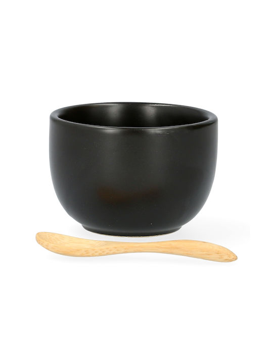 Homla Ceramic Dessert Divided Serving Plate Black Ø8cmxY7.5cm 7x32x7.5cm 3pcs