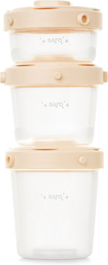 Saro Set de mâncare pentru copii din plastic 0.2lt Bej