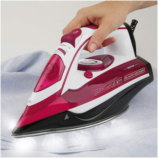Black & Decker BXIR2602E Steam Iron 2600W with Stainless Steel Plate and Continuous Steam Supply 40g/min