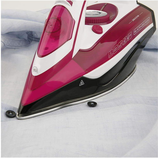 Black & Decker BXIR2602E Steam Iron 2600W with Stainless Steel Plate and Continuous Steam Supply 40g/min