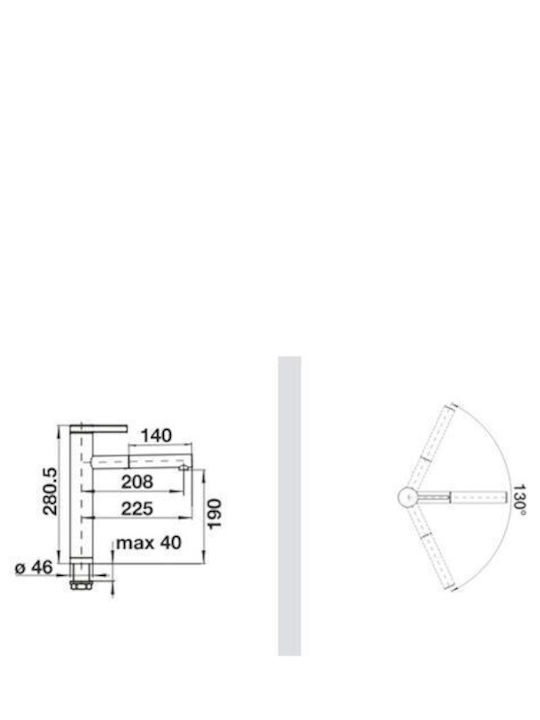 Blanco Linee-s Kitchen Faucet Counter Grey