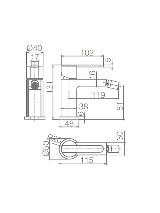 Imex Wasserhahn Bidet Schwarz