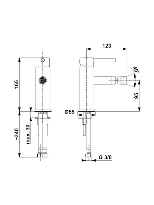 KFA Baterie Bidet Negru