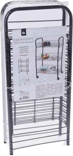Excellent Houseware Τρόλεϊ Μεταλλικό 3 Θέσεων Ασημί C80621670 Excellent Houseware Τρόλεϊ Μεταλλικό 3 Θέσεων Ασημί C80621670