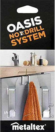 Metaltex Oasis Double Wall-Mounted Bathroom Hook ​6x4cm Transparent 402302