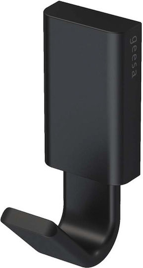 Geesa Frame Single Wall-Mounted Bathroom Hook ​4x7.7cm Black Matt