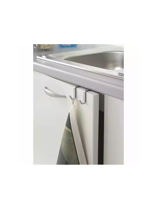 Metaltex 350602 Άγκιστρο Μπάνιου Διπλό ​6x4cm Ασημί
