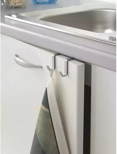 Metaltex 350602 Άγκιστρο Μπάνιου Διπλό ​6x4cm Ασημί