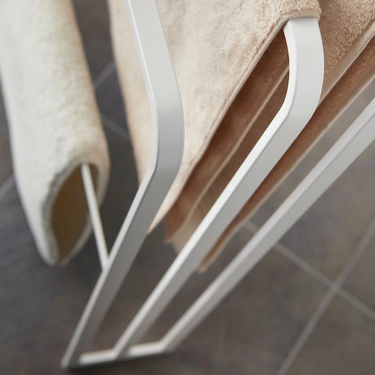 Yamazaki Triple Floor Standing Bathroom Freestanding Towel Rack ​70x160cm White