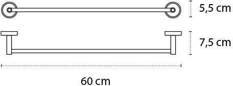 Karag Optimo-B Single Wall-Mounted Bathroom Rail Inox Silver