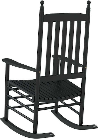 Rocking Chair Wooden Black 62x83x115cm