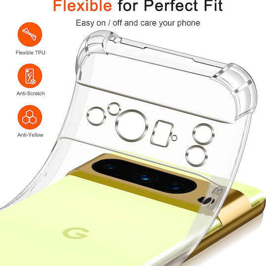 Techsuit Shockproof Clear Umschlag Rückseite Silikon Transparent (Google Pixel 8 Pro)