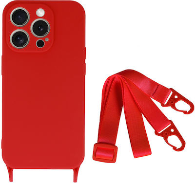 Back Cover Silicone with Strap Red (iPhone 13)