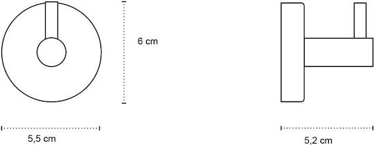 Karag Uno Cârlig de Baie Simplu cu șuruburi ​5.5x6cm Inox Argintiu