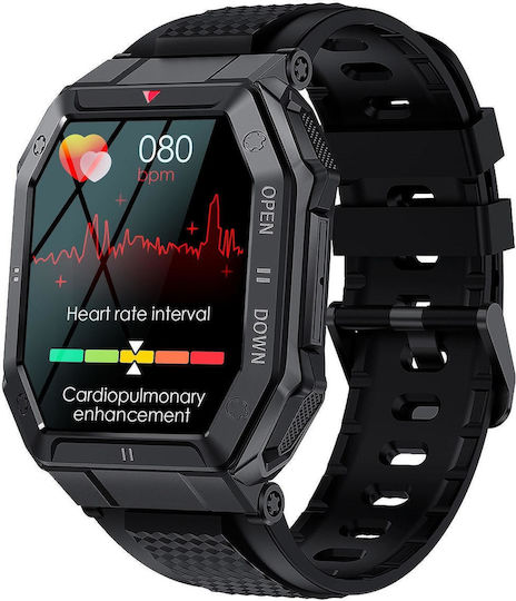 Nubi K55 Smartwatch 46mm Cu Pulsometru Negru Large
