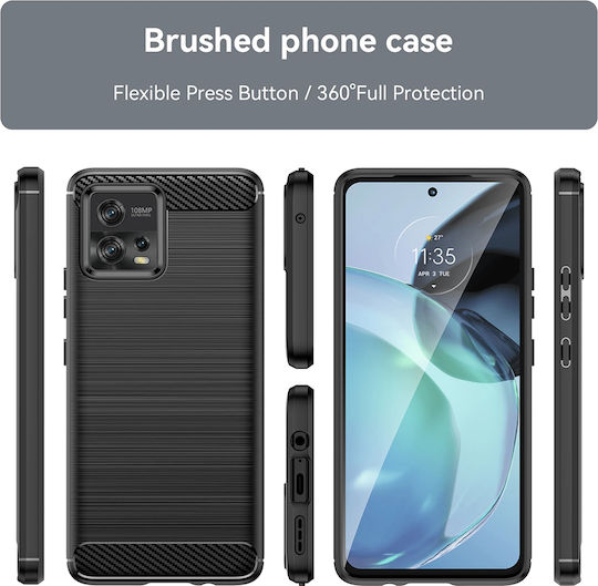 Techsuit Carbon Back Cover Silicone Blue (Moto G72)