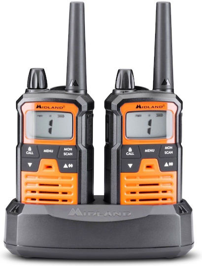 Midland XT70 Pro Hobby & Work Transmițător Wireless PMR 0.5W cu Ecran Monocrom Set 2buc Culoare Portocaliu