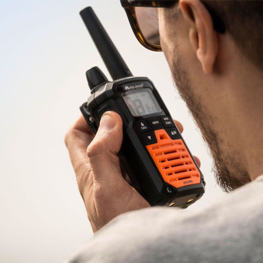Midland XT70 Pro Hobby & Work Transmițător Wireless PMR 0.5W cu Ecran Monocrom Set 2buc Culoare Portocaliu