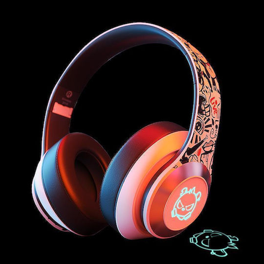 Nubi BH10 Angry Bear Ασύρματο Over Ear Gaming Headset με σύνδεση Bluetooth White / Red